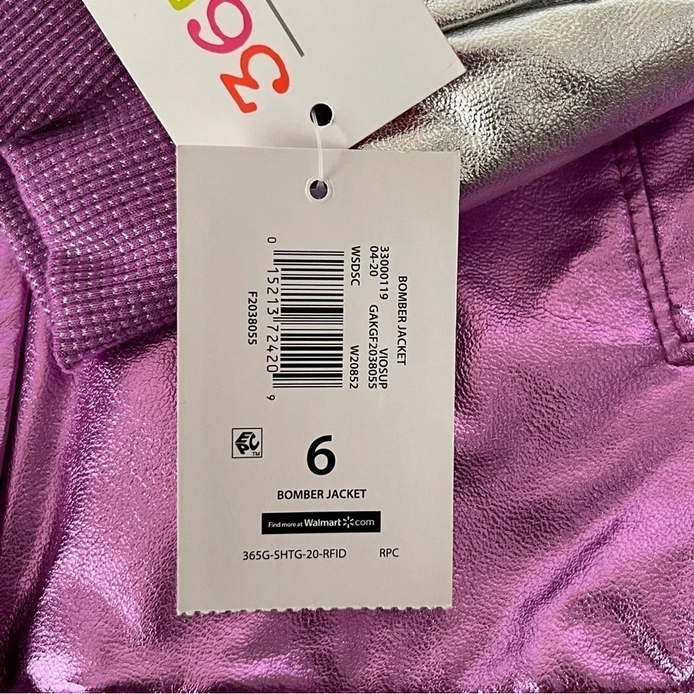 NWT Faux Fur Girls Bomber Jacket 365 Kids from Garanimals Size 6